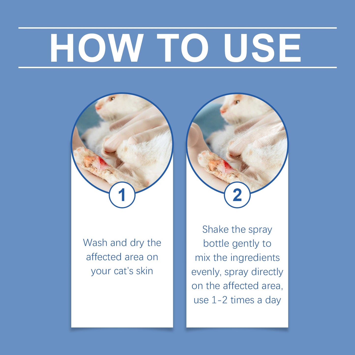 Cat Skin Care Spray, Gentle Cleaning Care Pet Skin Discomfort Body Care