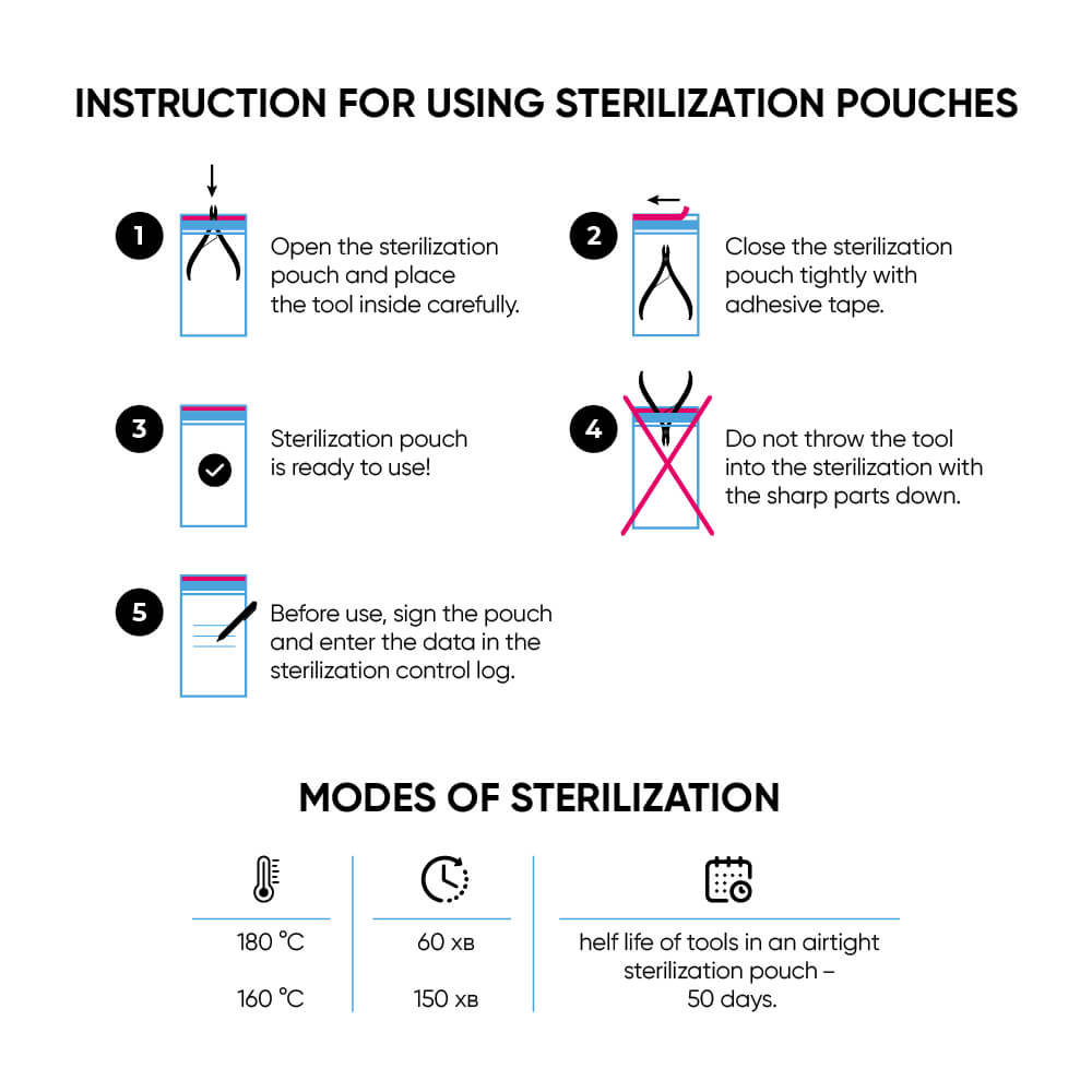 MicroStop Sterilization Pouches Class 4 Indicator 100x200 mm (100 Pcs)