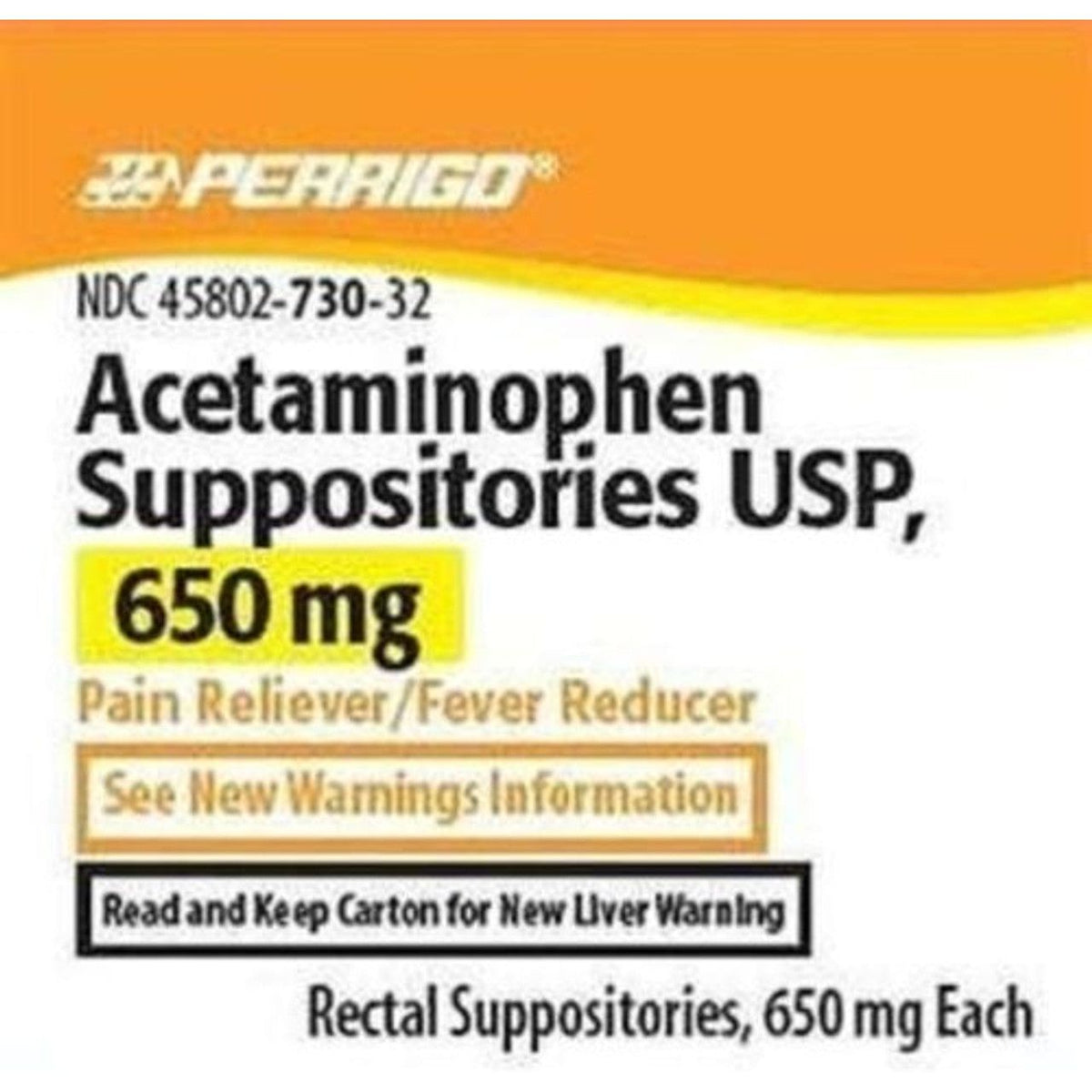 Perrigo Acetaminophen Suppositories, 650mg, 12