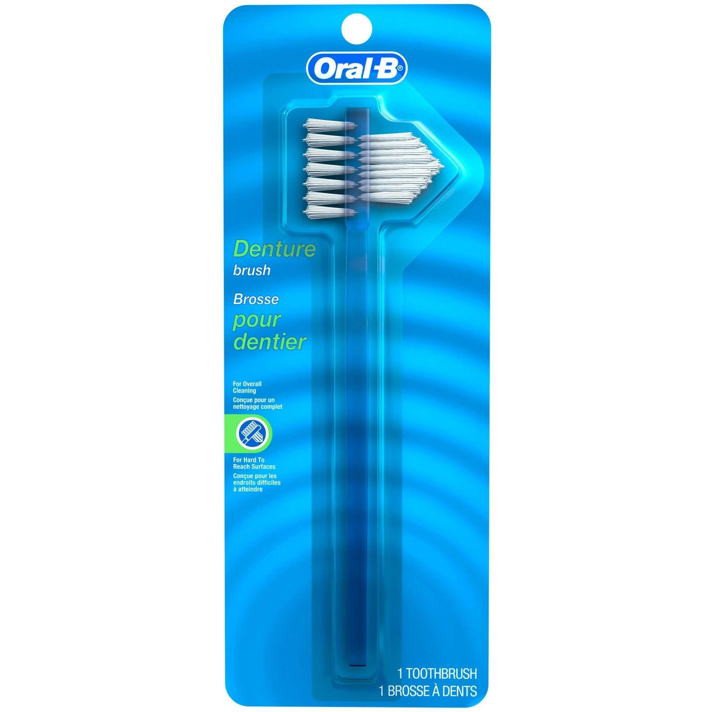 Oral-B Denture Care Brush, Dual-Action Bristles for Deep Cleaning, 1 Count