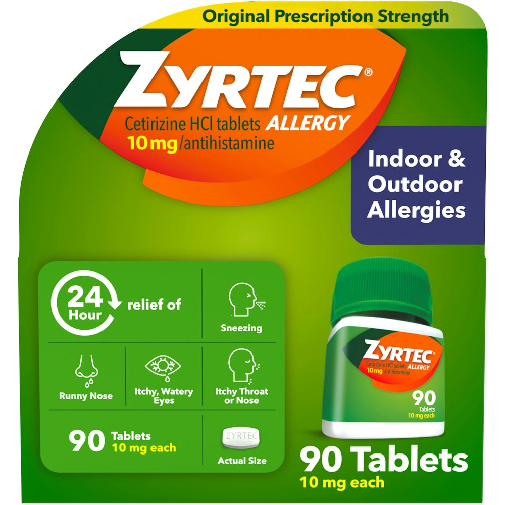ZYRTEC® 24 Hour Allergy 10 mg Tablet, 90 EA