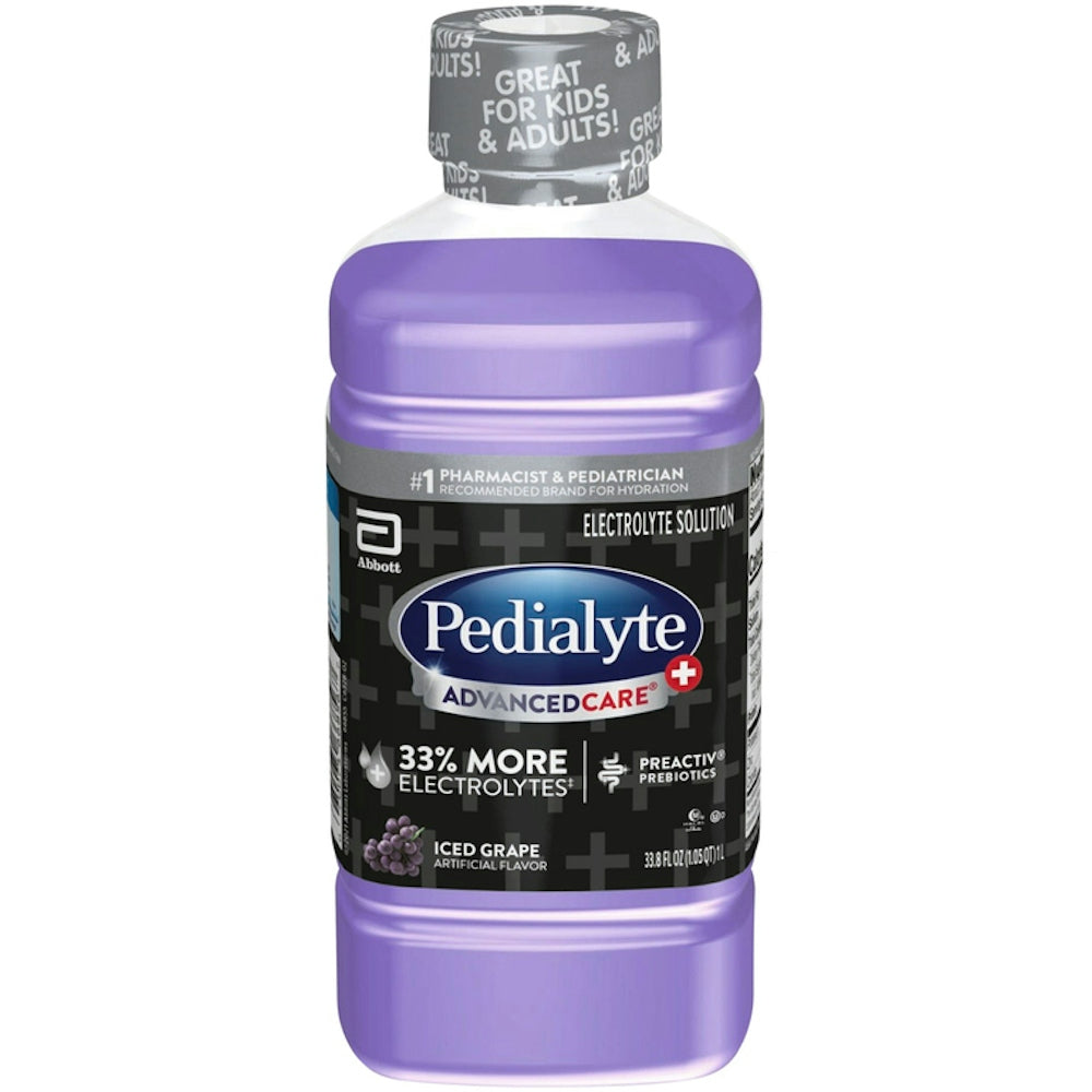 Pedialyte AdvancedCare Plus Electrolyte Solution - Iced Grape - 33.8 Fl Oz
