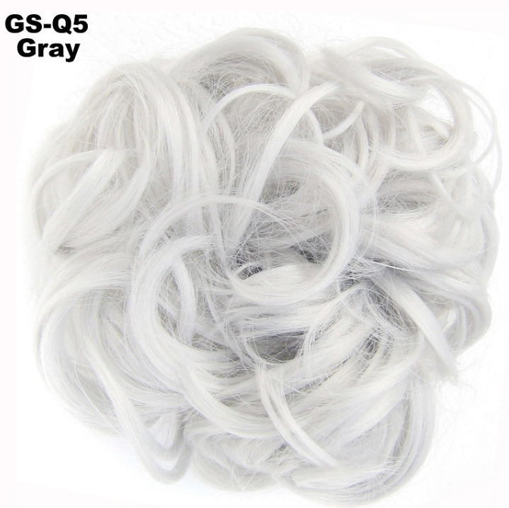 Fluffy Drawstring Curly Hair Bun Hair Set