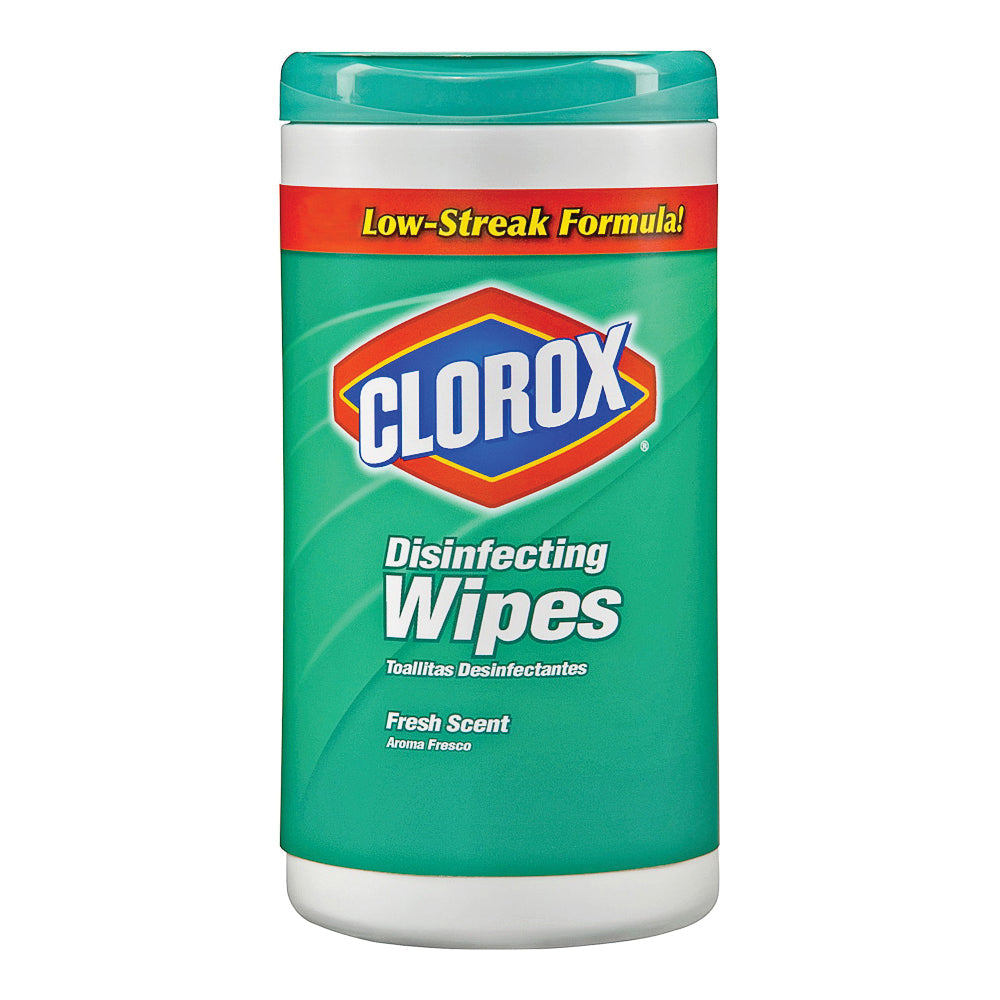 Clorox Disinfecting Wipes, Bleach-Free Cleaning Wipes - Wipe - Fresh Scent - 75 / Canister - 450 / Carton - White