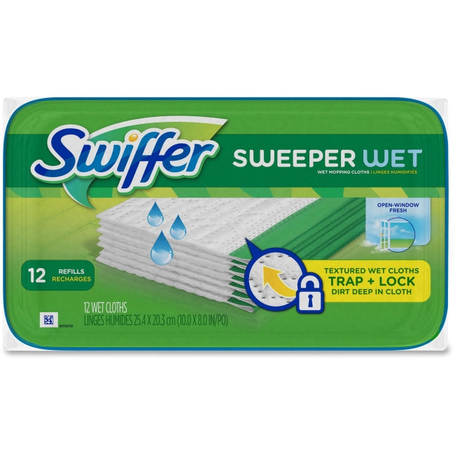 Swiffer P&G Sweeper Wet Fresh Scent Mopping Cloths Mop And Broom Floor Cleaner Refills (35154)