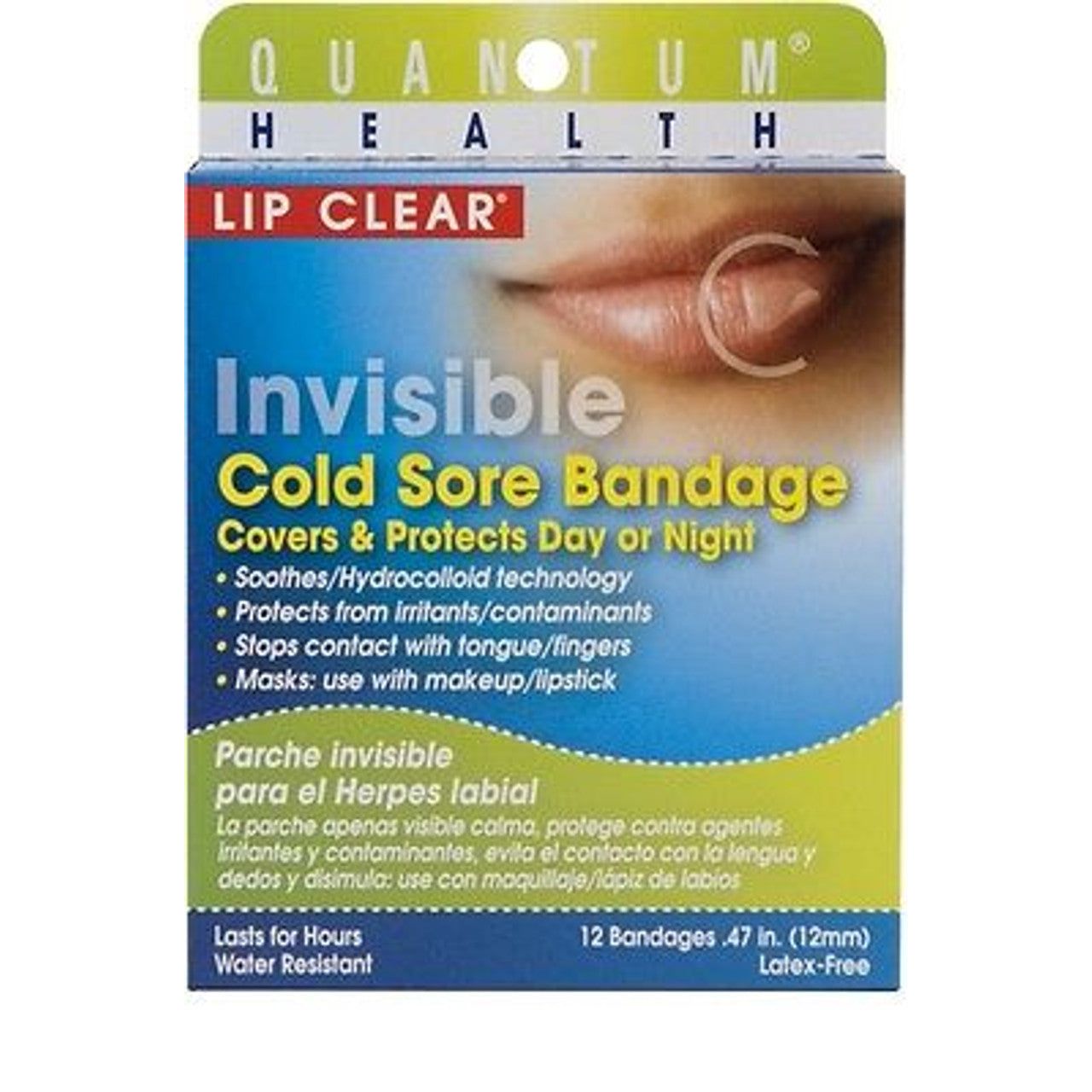 Quantum Health Lip Clear Invisible Cold Sore Bandage - 12ct