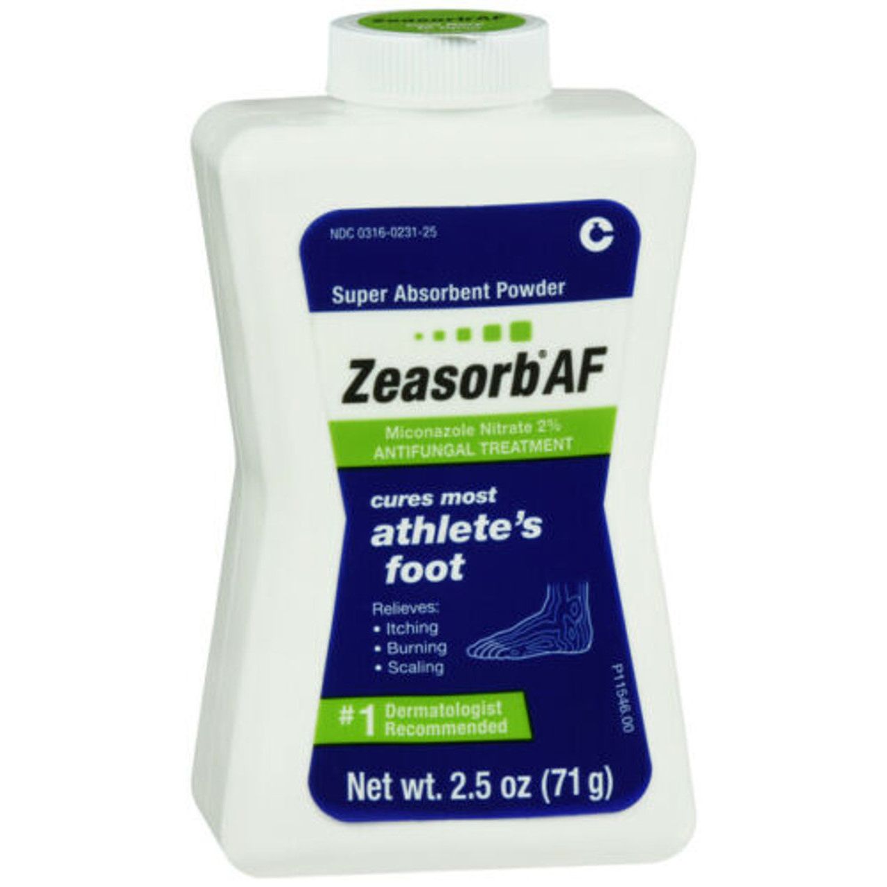 Zeasorb-AF Antifungal Treatment Powder, 2% Miconazole Nitrate, 2.5 oz