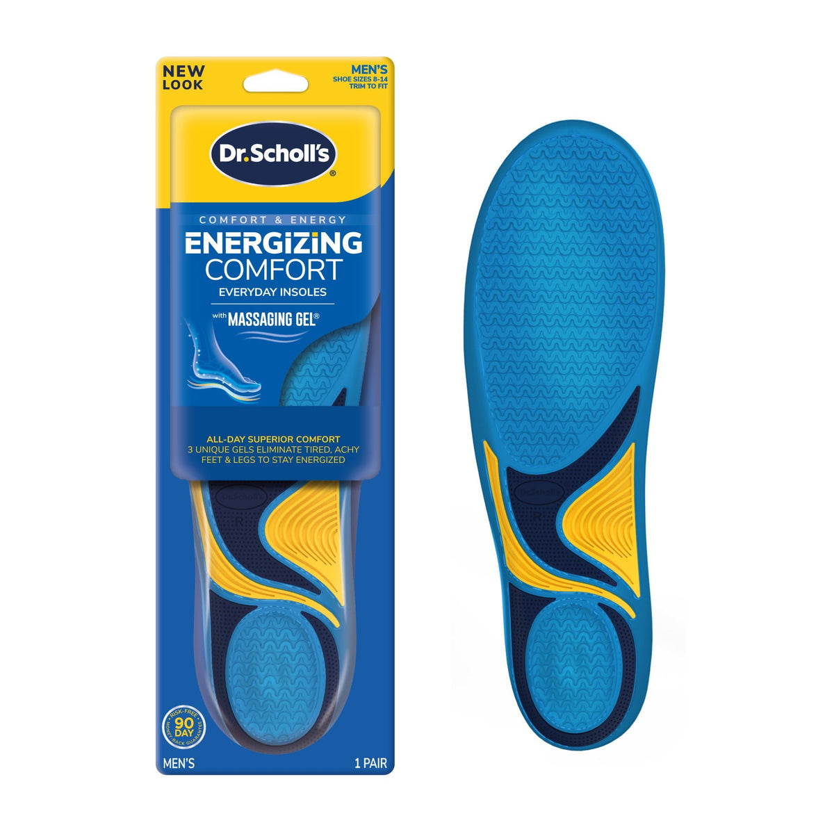 Dr Scholls Comfort & Energy Massaging Gel Insoles For Men, 1 Pair