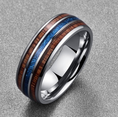 Nuncad 8MM Hawaiian Koa Wood Men's Wedding Ring