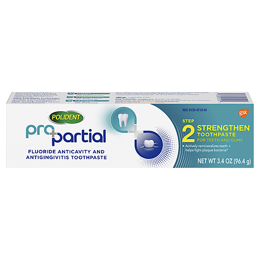 Polident Pro Partial Step 2 Strengthen Toothpaste 3.4 Oz