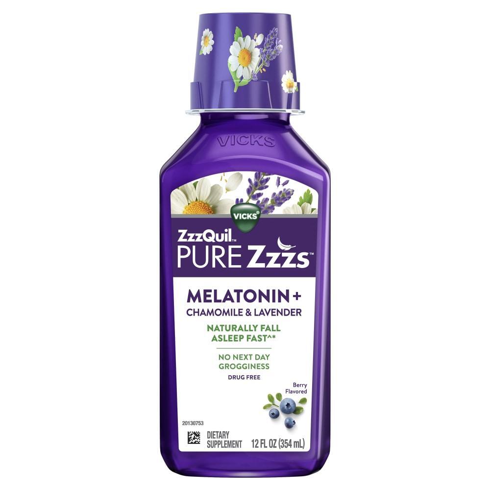 Vicks Melatonin+ Drug Free Berry Flavored - 12 Fl oz