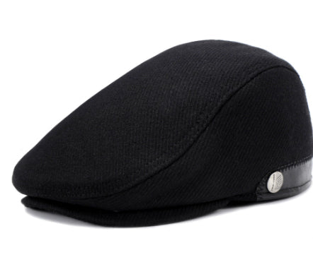 Woolen Beret Herringbone Pattern Adjustable