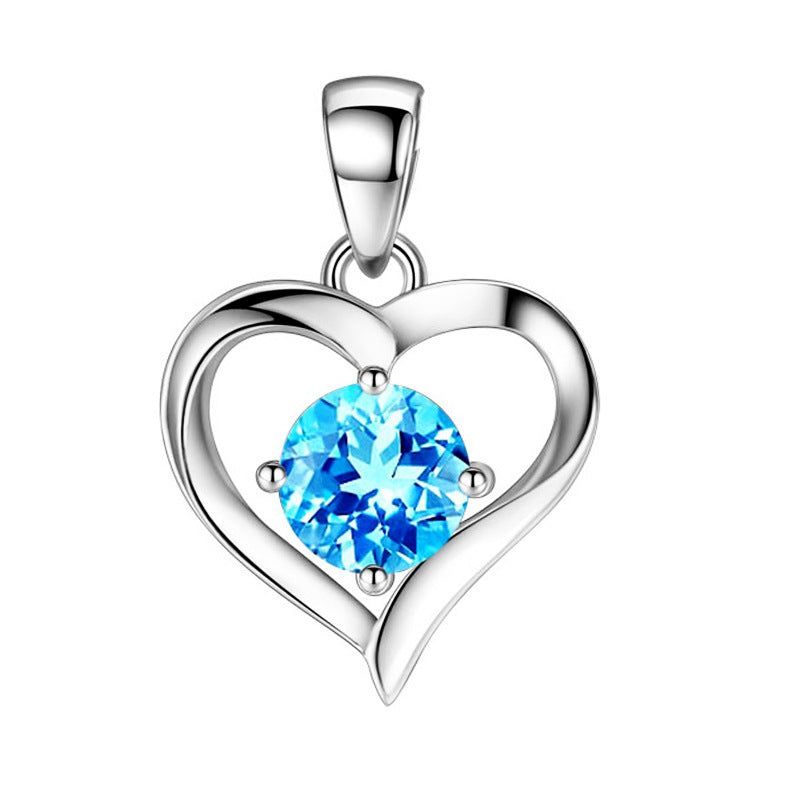 S999 Sterling Silver Heart Pendant Necklace