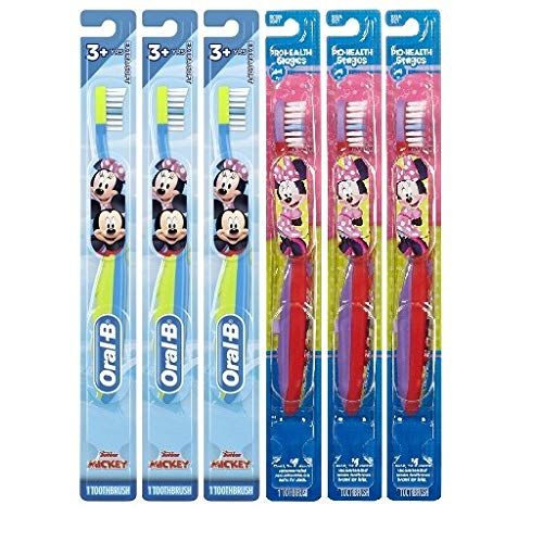 Oral-B Kids Toothbrush, Pro-Health Stages Mickey & Minnie Mouse For Little Children Ages 2-4 Years Old, Extra Soft