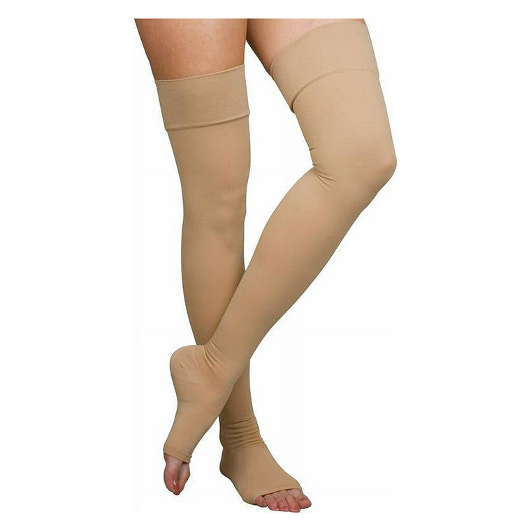 Loving Comfort Surgical Weight Thigh High 20-30 Open Toe Unisex Beige X Large 1Pr