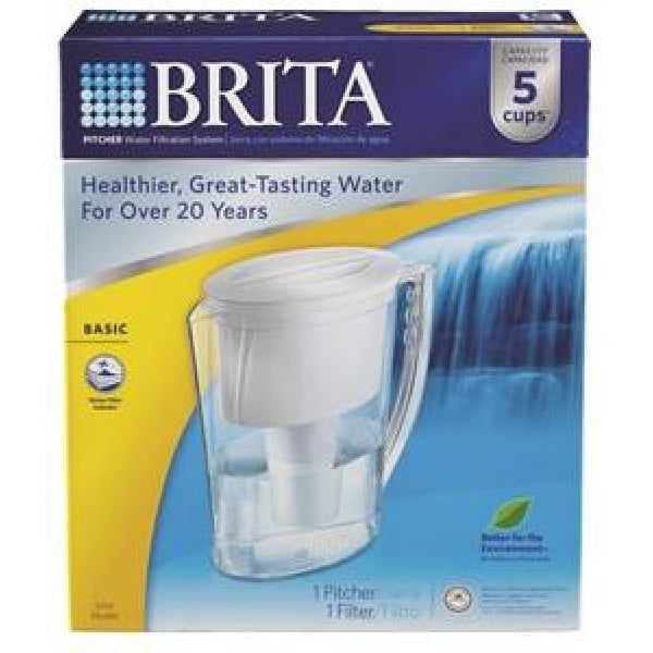 Brita Water Filtration System, Pitcher, Basic/Slim Model, 5 Cups