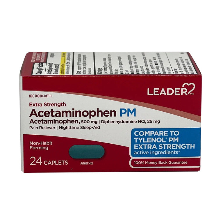 LEADER™ Acetaminophen 500 mg Extra-Strength Tablet, 24 EA