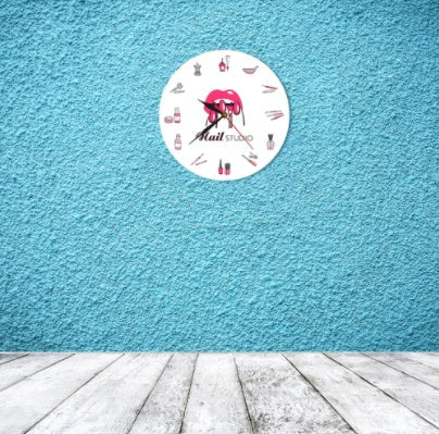 3D Creative Beauty Manicure Studio Clock, Nail Polish, Manicure Decoration Clock, Bedroom Living Room Wall Clock