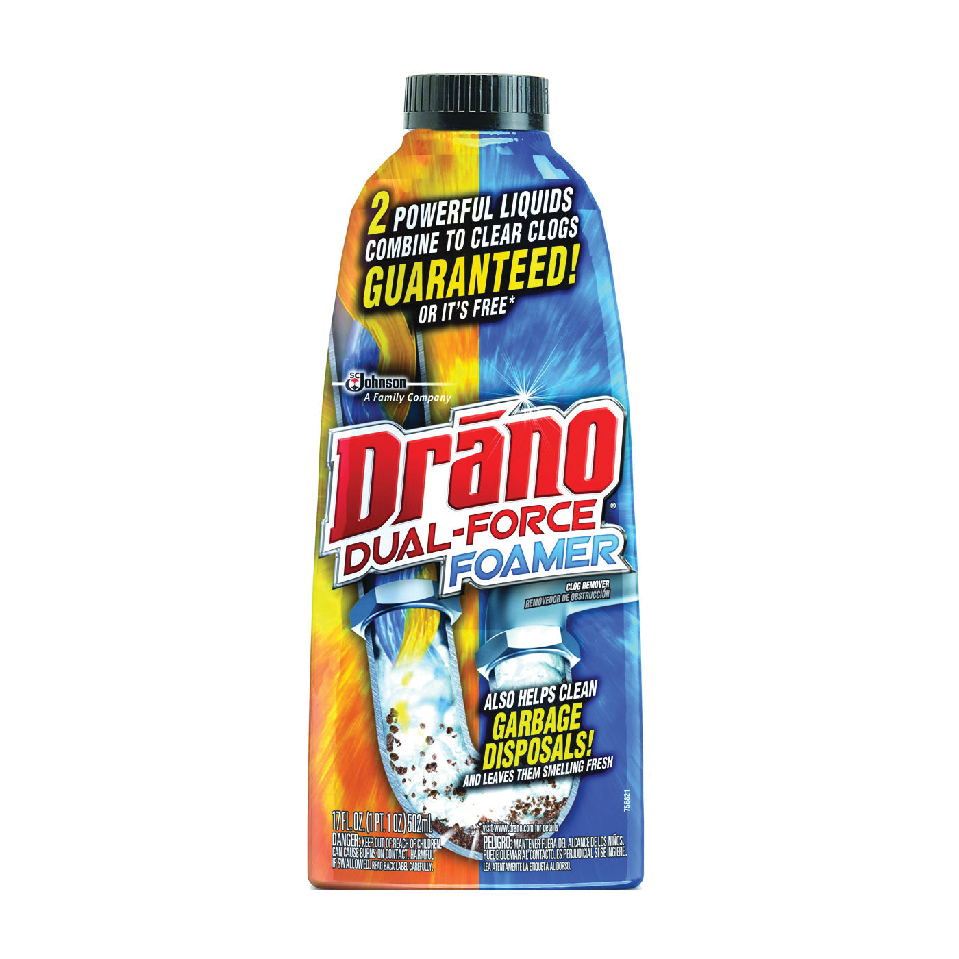 Drano Clog Remover - Dual Force Foamer 17.00 Fl Oz