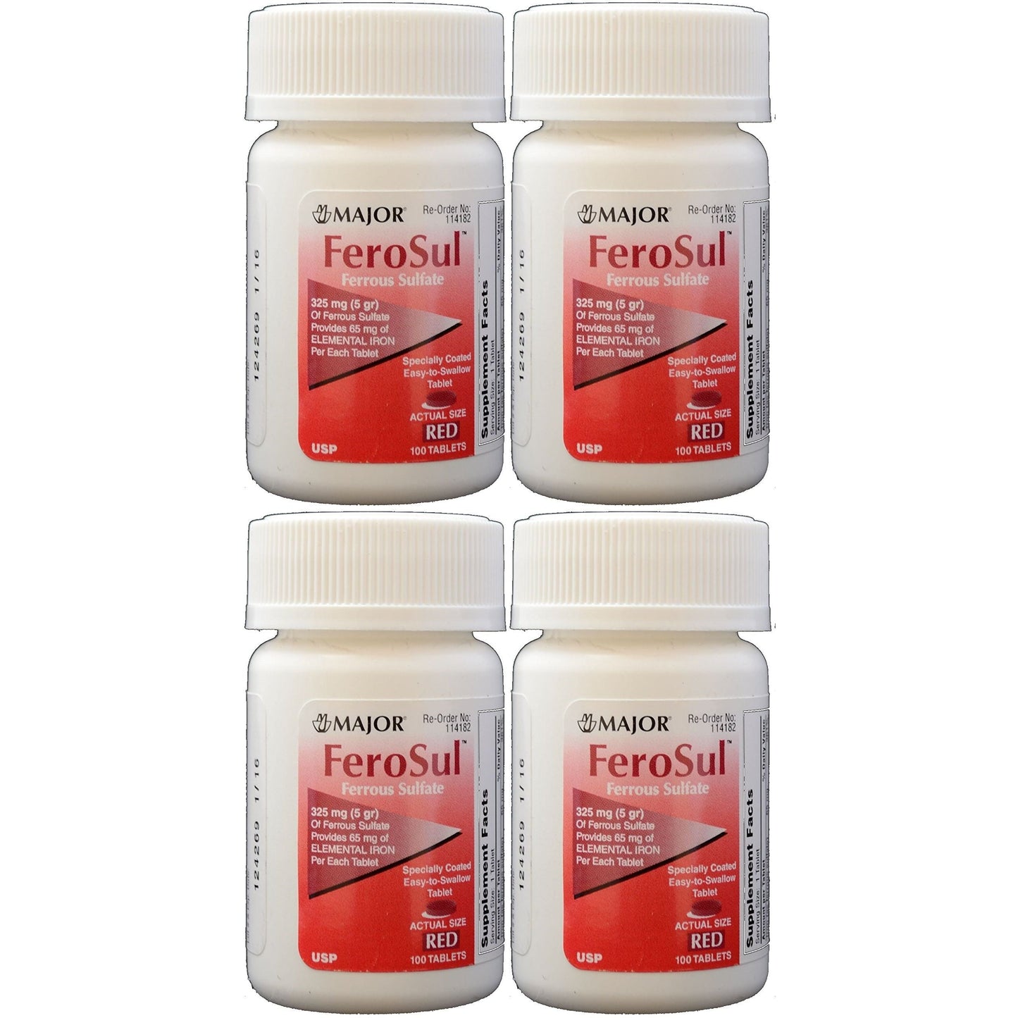 Major FeroSul Ferrous Sulfate 325mg, 100 Tablets