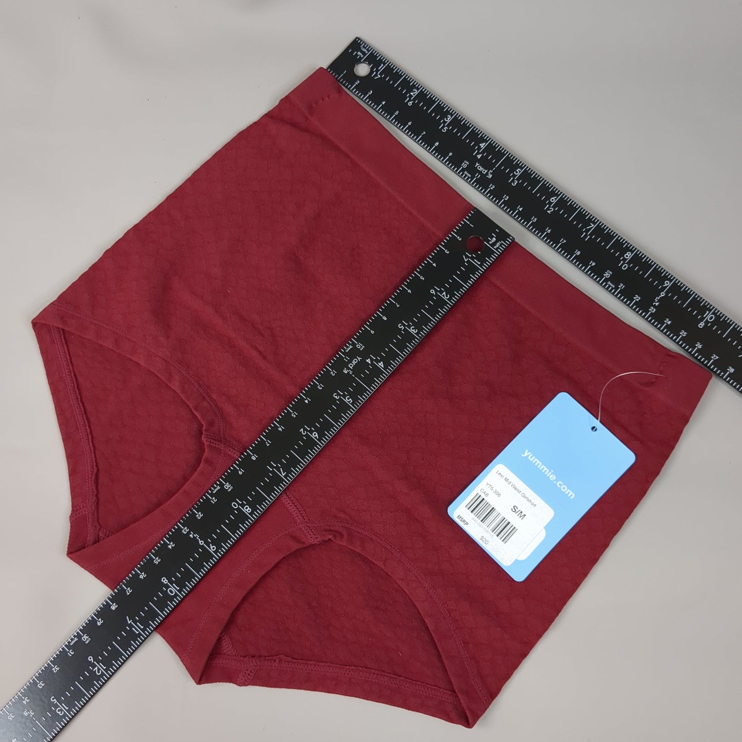 YUMMIE Lexi Mid Waist Girlshort Cabernet Women's Underwear Sz S/M Black YT5-306-CAB-S/M (New)