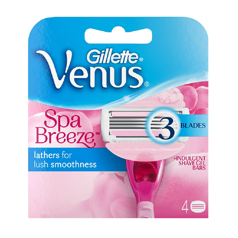 Gillette Venus Spa Women's White Tea Razor Blade Refills 4 Count