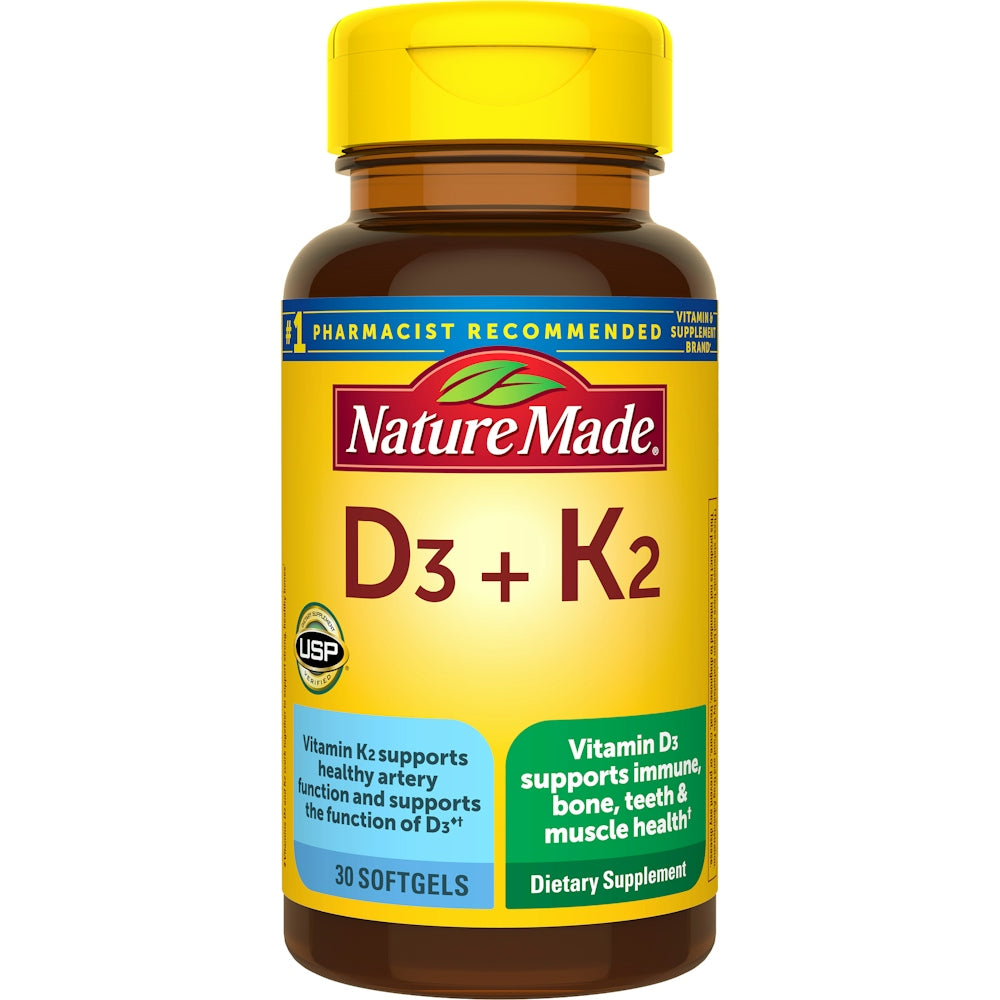 Nature Made® Vitamin K2 + D3 100 mcg - 125 mcg Gelcap, 30 EA