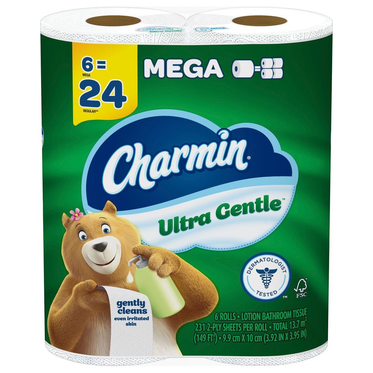 Charmin Lotion Bathroom Tissue, Ultra Gentle, 2 Ply, Mega