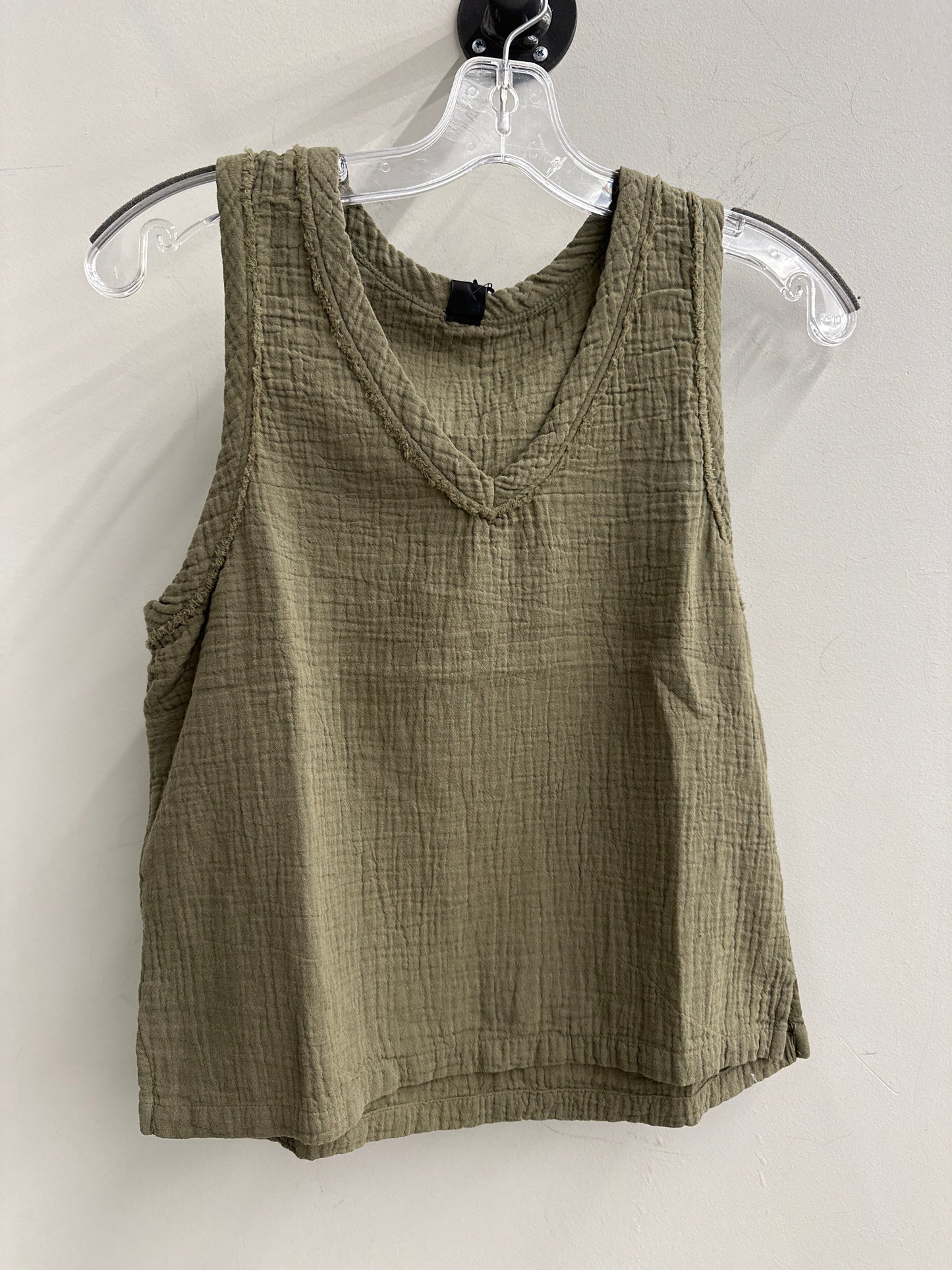 Gauze V-Neck Raw Edge Tank