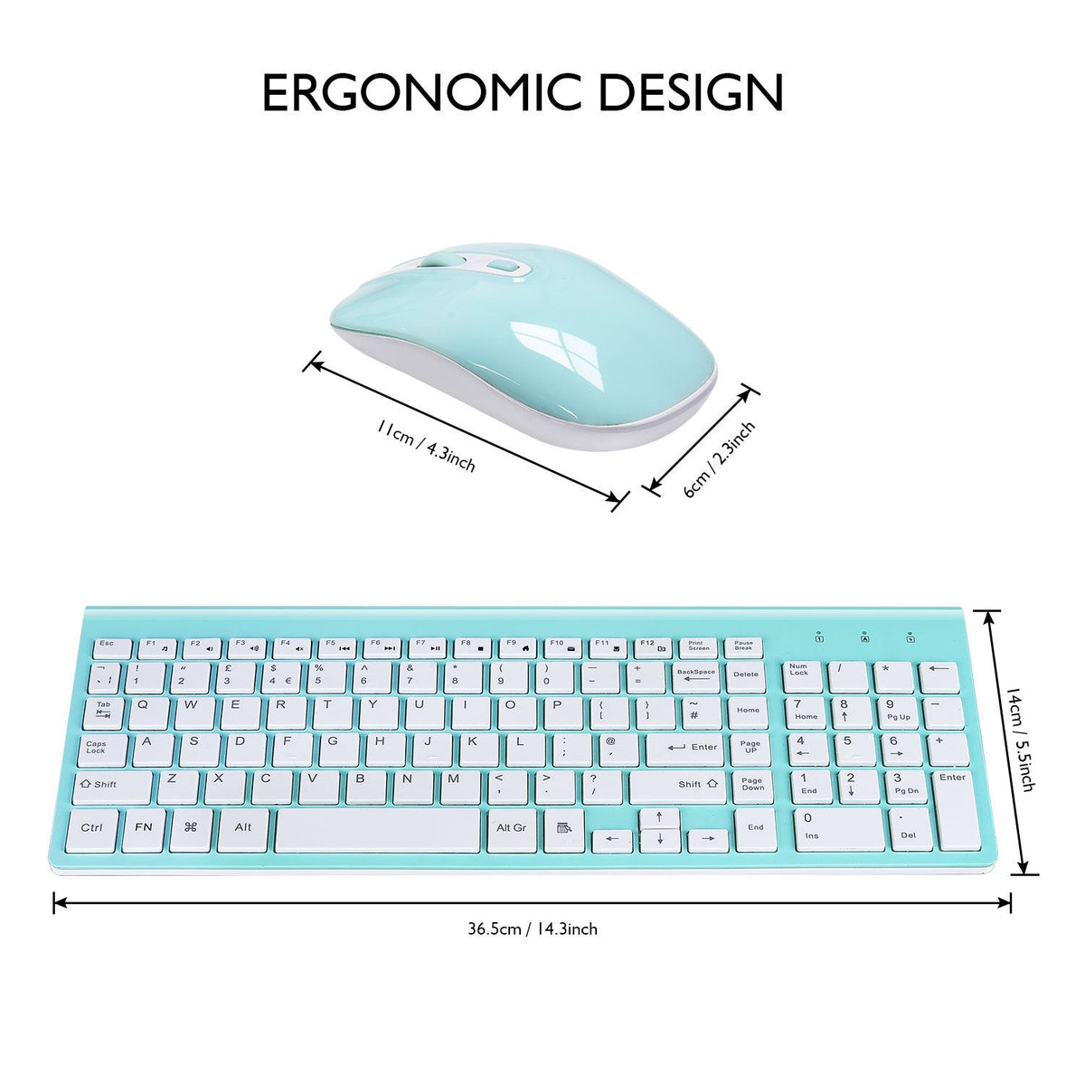 Fashion 2.4G Wireless Keyboard Mouse Set for Desktops/Laptops