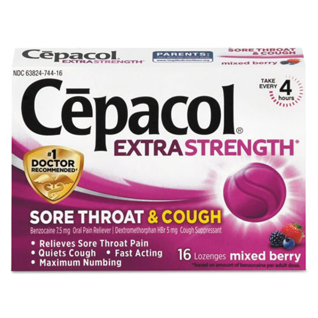 Cepacol® Extra Strength Sore Throat & Cough Relief Lozenges – Mixed Berry (16 ct)