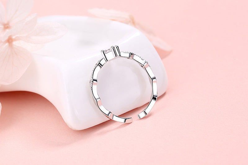 Rhombus Zircon Open Index Finger Ring