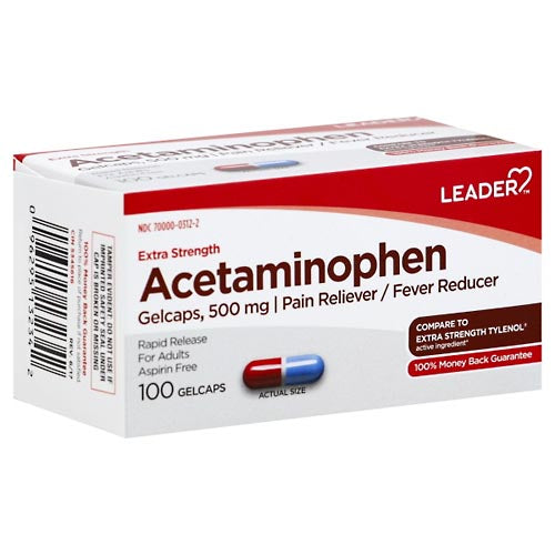 Rx 3 Leader, Acetaminophen, Extra Strength, 500 Mg, Gelcaps