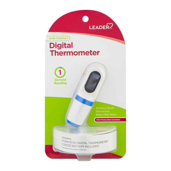 Leader Infrared Non-Contact Forehead Thermometer - Instant Digital Results, 1 Count