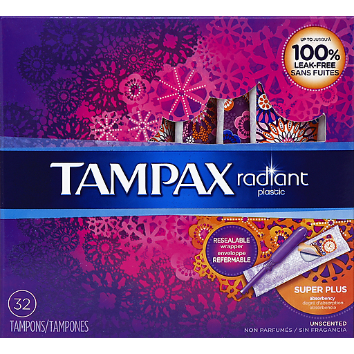 Tampax Radiant Plastic Super Plus Absorbency Tampons