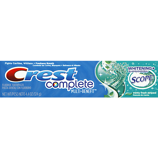 Crest Complete Toothpaste Whitening + Scope Minty Fresh Striped, 4.4oz