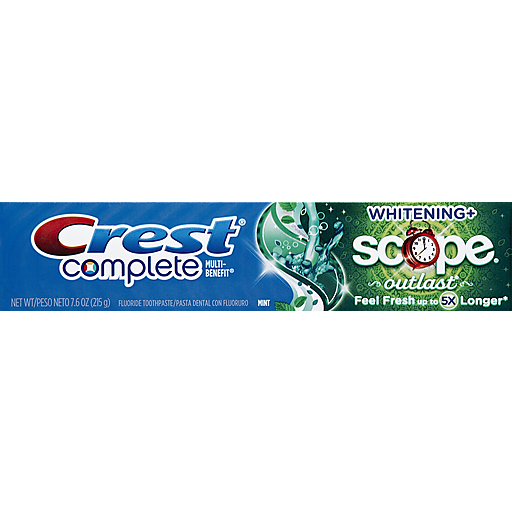 Crest Complete Whitening + Scope Outlast Mint Toothpaste 7.6 Oz