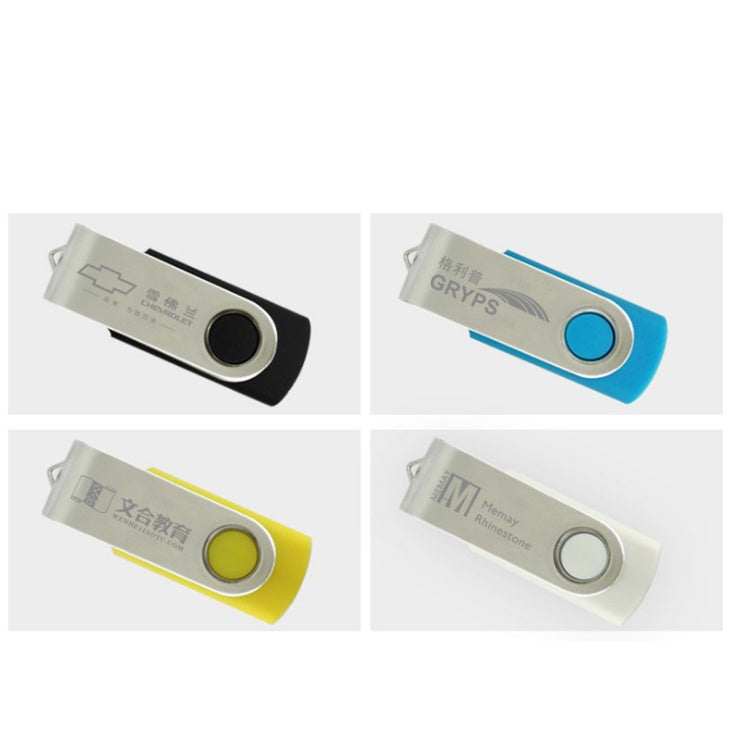USB Drive: 360-Degree Rotating, Personalized, Various Capacities (8GB-64GB)