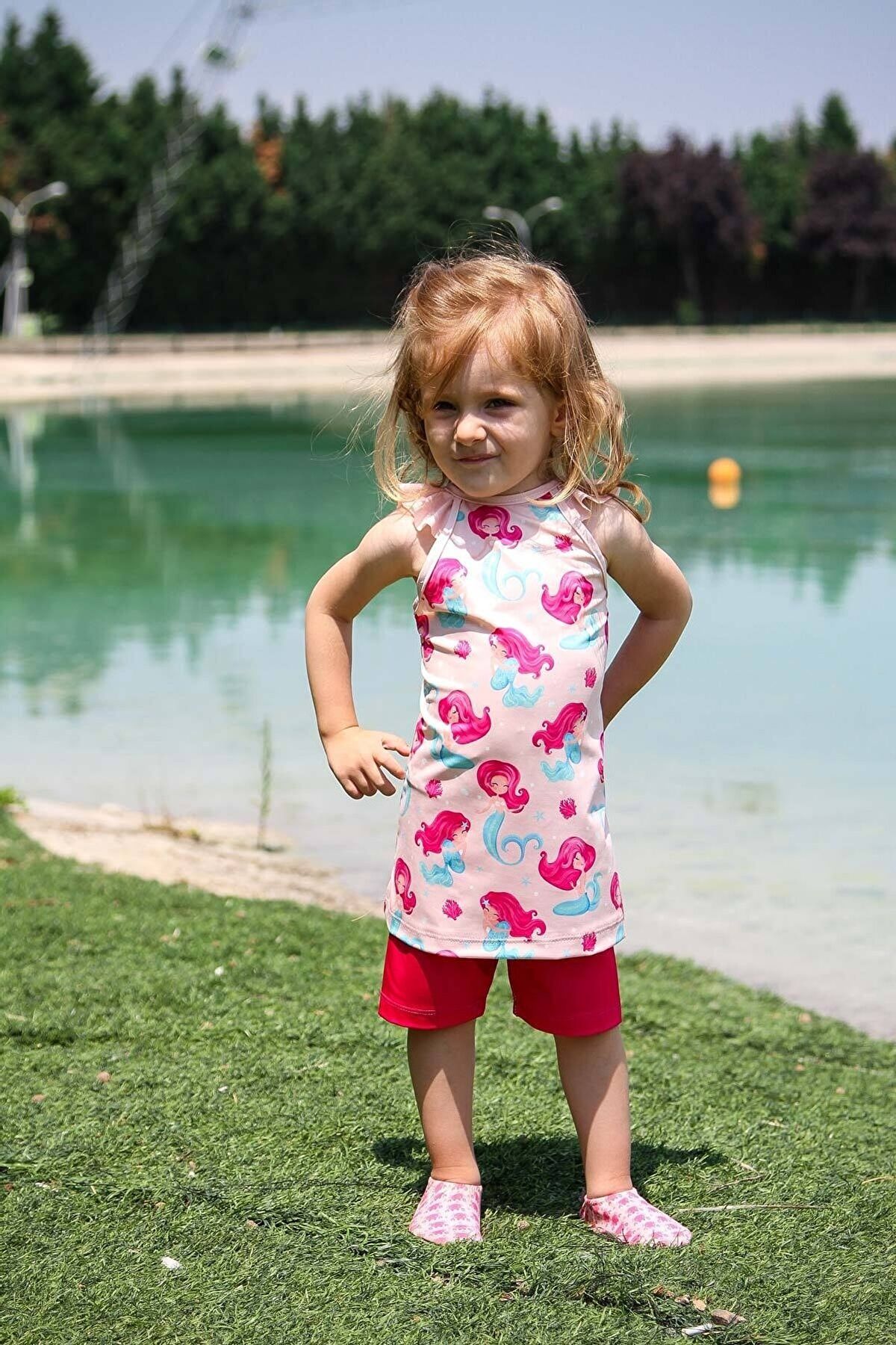 Lycra Pink Kids Swimsuit K2202