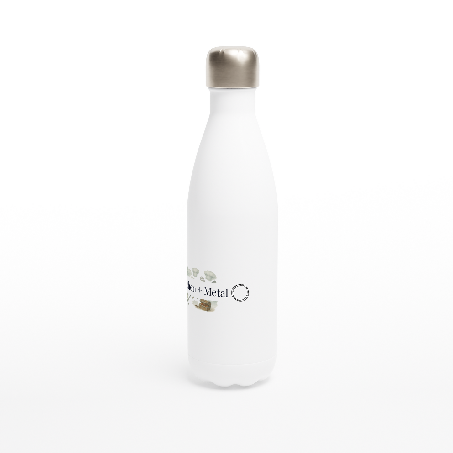 White 12oz Enamel Mug - White 17oz Stainless Steel Water Bottle | Coffee Mugs | Kitchen + Metal
