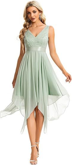 Women's Lace Chiffon Cocktail Ball Gown
