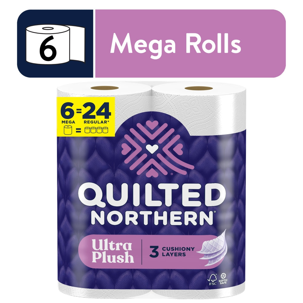 Quilted Northern Ultra Plush Bathroom Tissue, Unscented, Mega Rolls, 3-Ply