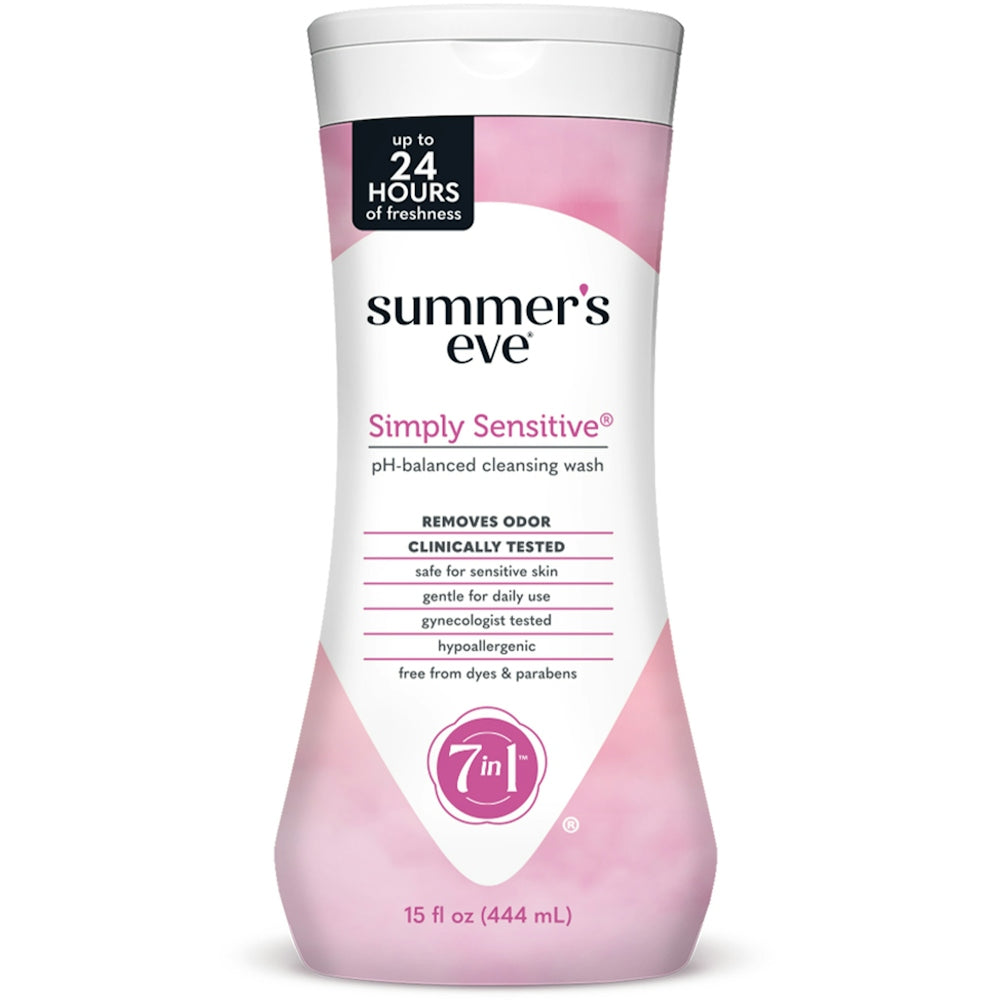 Summer's Eve Cleansing Wash, For Sensitive Skin, Simply Sensitive, 5 In 1
