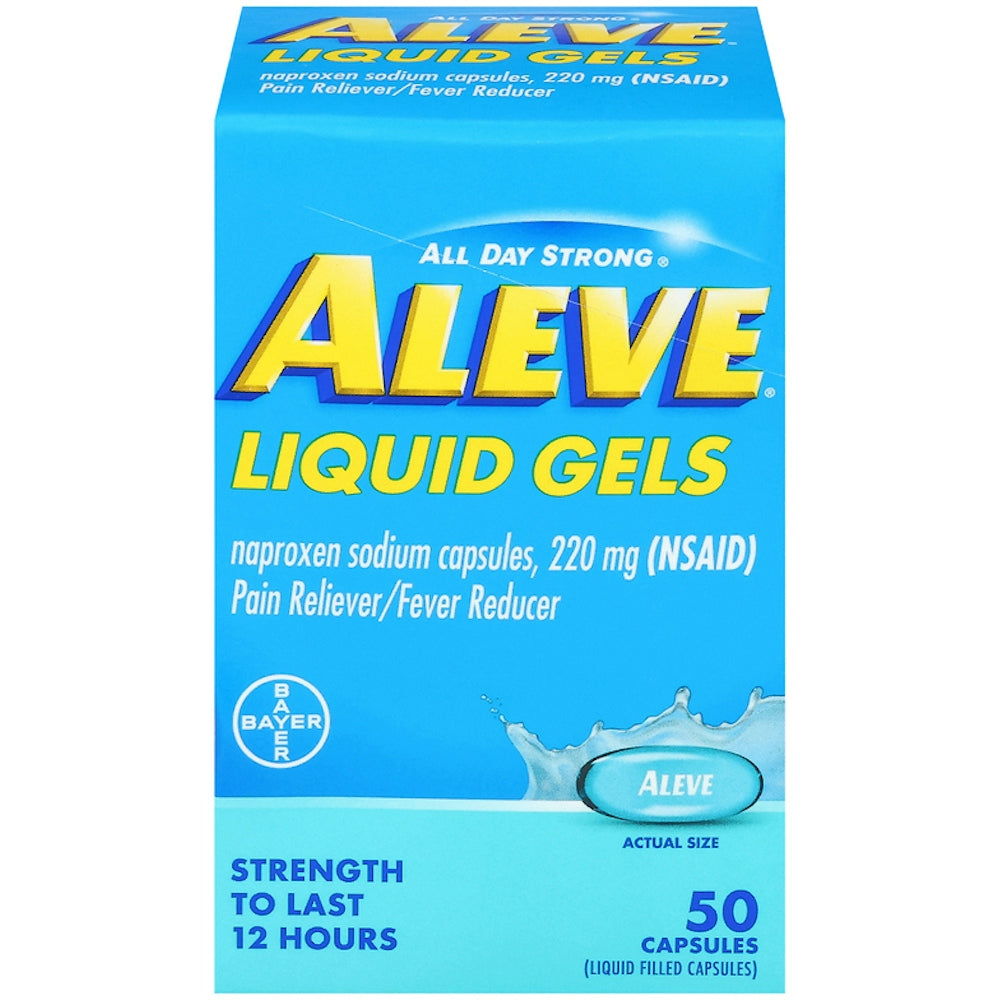 Aleve Pain Reliever & Fever Reducer, 220mg Naproxen Sodium, 50 Liquid Gels