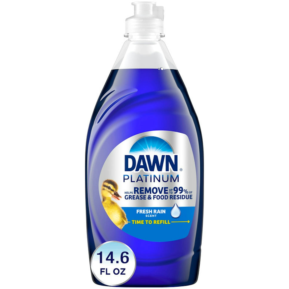 Dawn Y Platinum Dishwashing Liquid Dish Soap, Refreshing Rain Scent, 14.6 Fl Oz