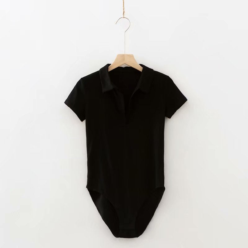 Slim fit short-sleeved T-shirt rompers