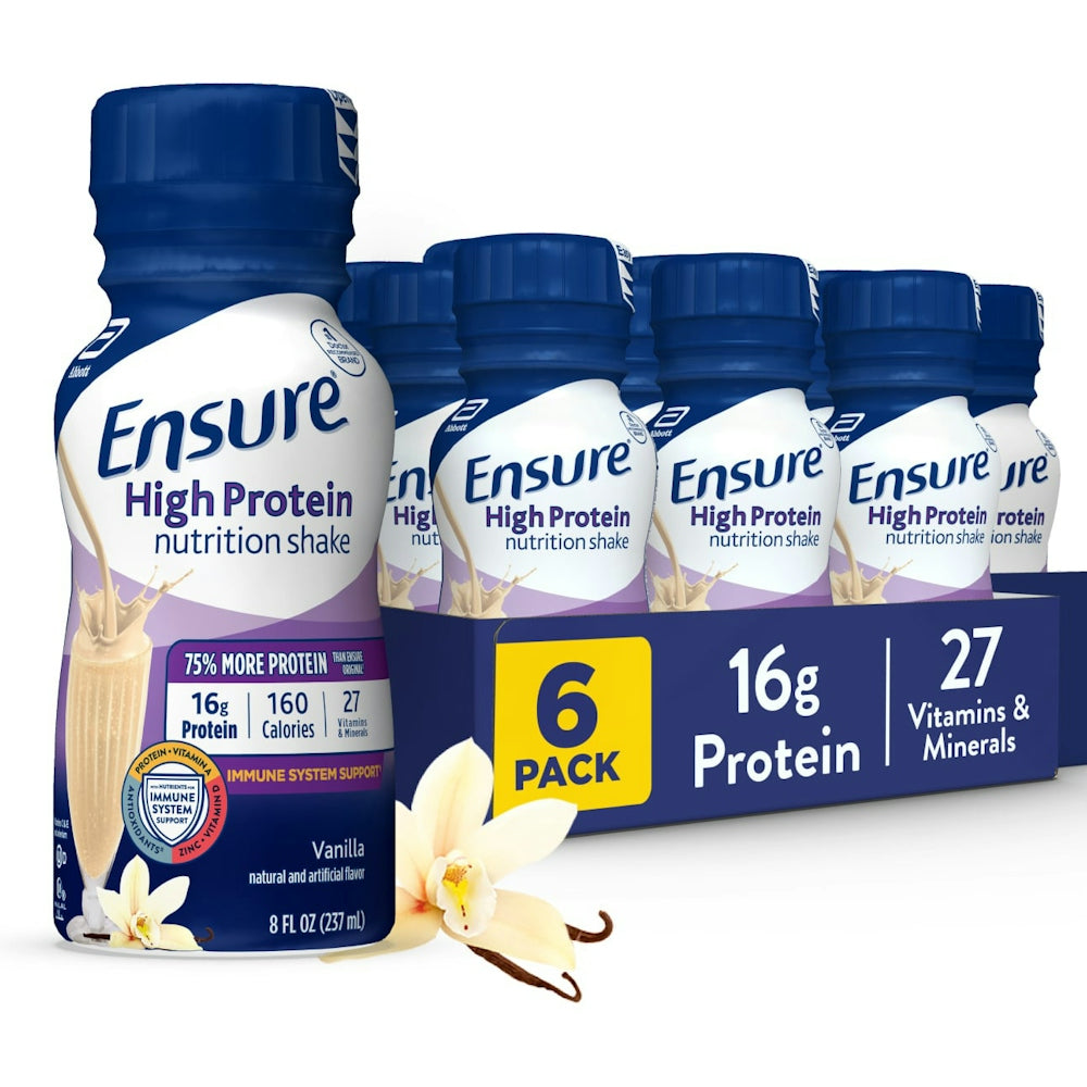 Ensure® Active™ High Protein Vanilla Nutrition Shake, 8 oz x 6-Pack
