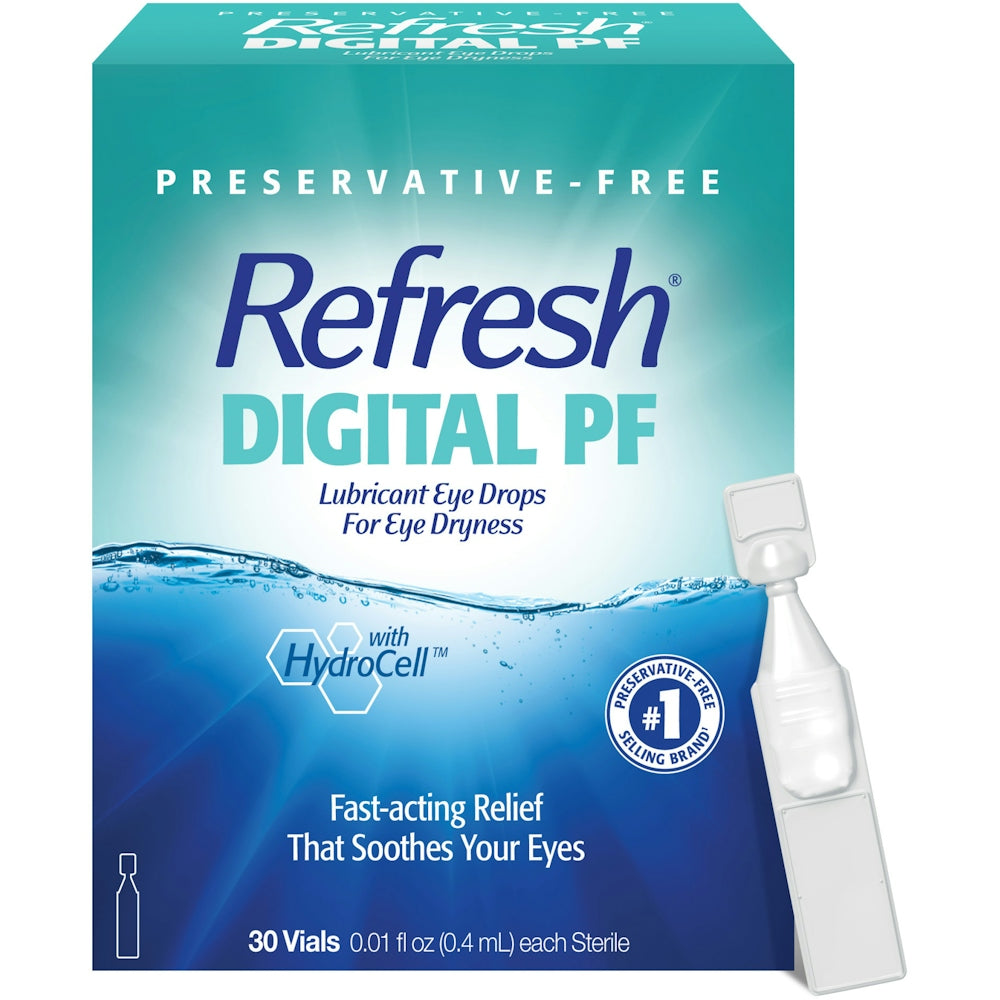 Refresh® Digital PF Lubricant Eye Drops Single-Use Vial, 0.4 mL x 30 EA