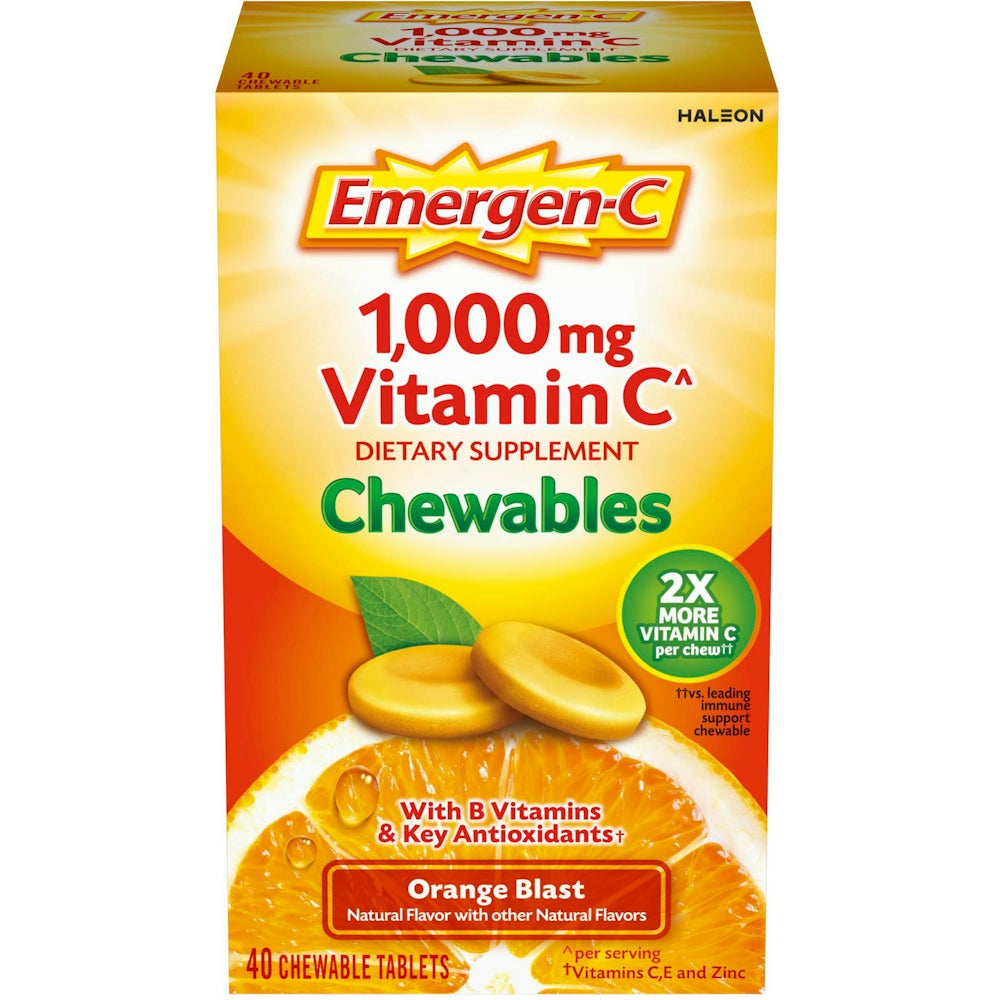 Emergen-C® 1000 mg Orange Blast Chewable Tablet, 40 EA