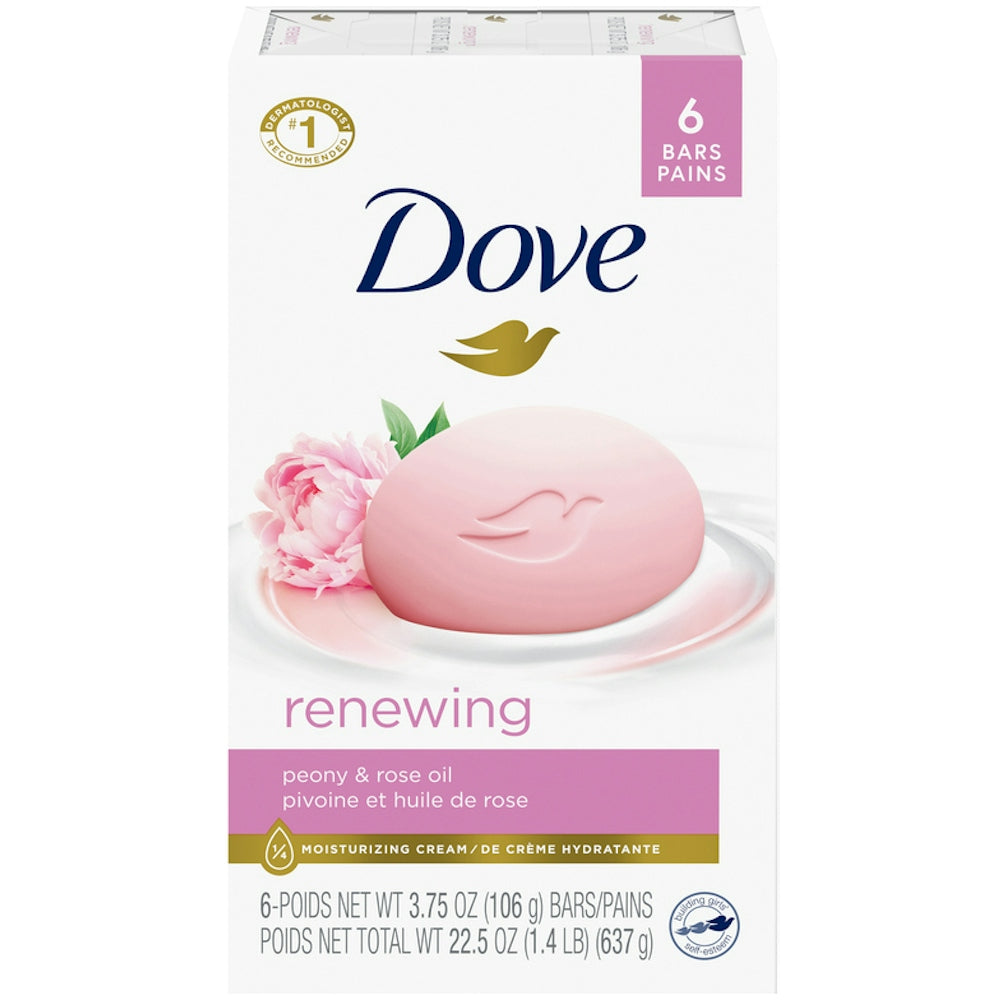 Dove Beauty Bar Gentle Skin Cleanser Indulging Sweet Cream, 6 x 3.75 Oz